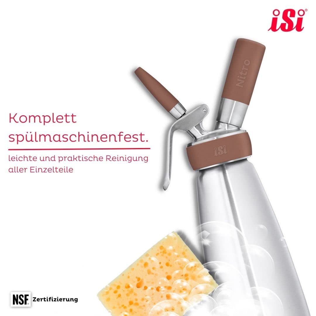 iSi 1790 Nitro Kaffeebereiter Edelstahl Rostfrei, 1 L, Kalt gebrühter Kaffee mit Stickstoff veredelt