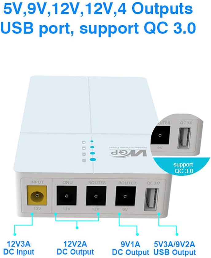 27W Mini USV unterbrechungsfreie Stromversorgung für Router, 7800mAh Li-Ion notstromversorgung akku,