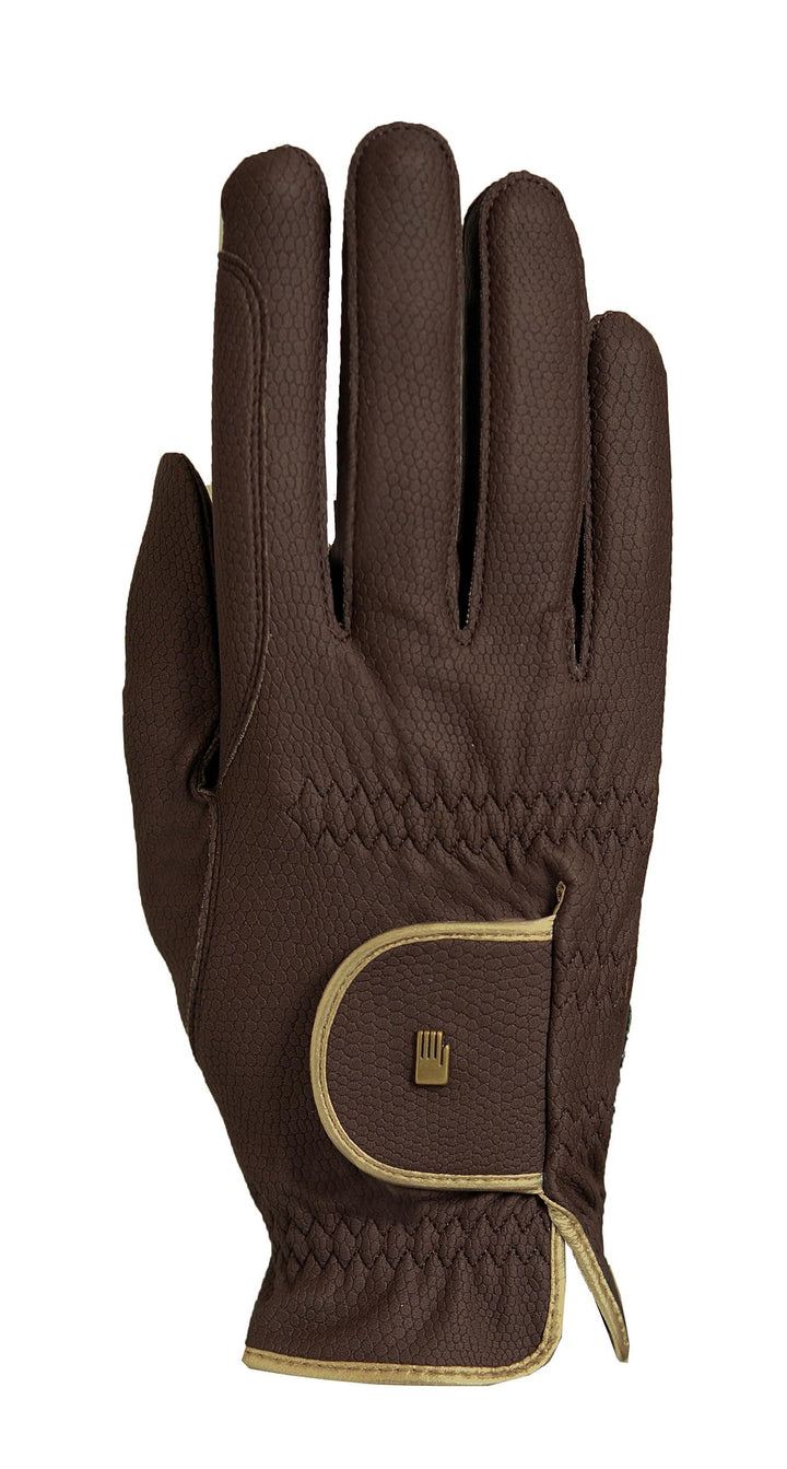 Roeckl Sports Reithandschuh LONA, Ladies Sommer Handschuh, 6 Farben, Grösse 6-8.5 7.5 Mokka/Gold, 7.