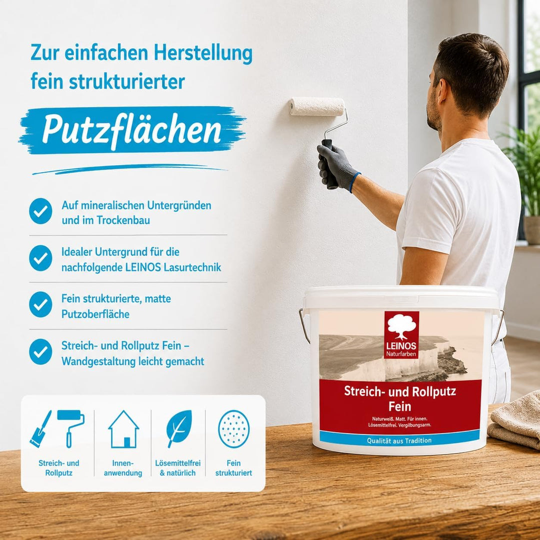 Leinos 685 Streich- und Rollputz Fein 10,00 l 10,0 Liter Fein, 10,0 Liter Fein