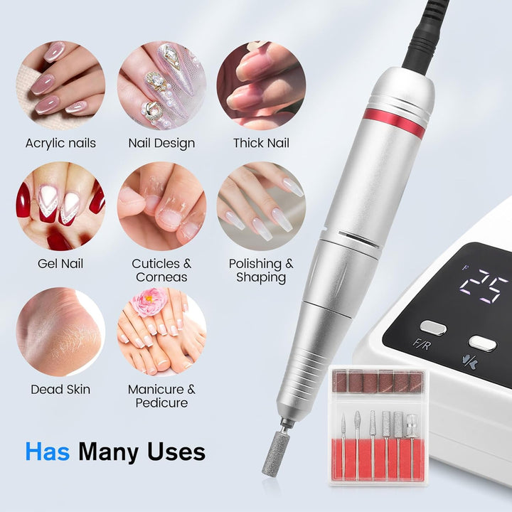 Nagelfräser, 45,000RPM Professionelle Elektrisch Nagelfräser, Ultraleise Elektrische Nagelfeile, Frä