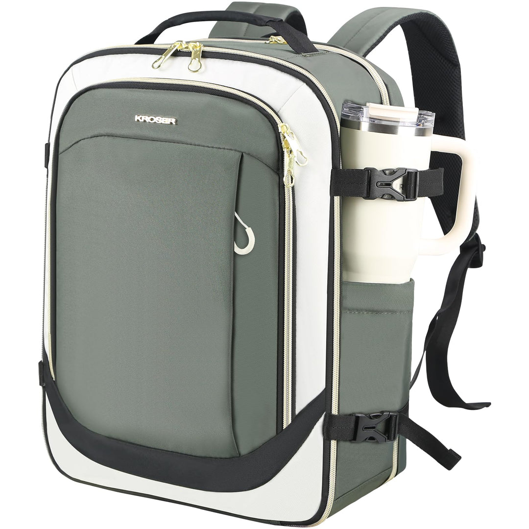 KROSER Laptop Rucksack 17,3 Zoll Handgepäck Daypack wasserabweisende Multifunktions-Laptoptasche für