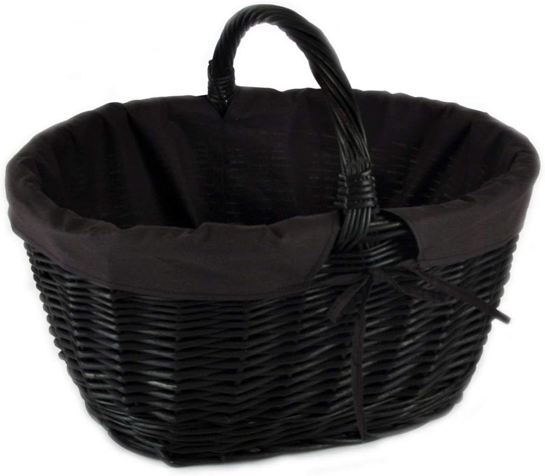 Einkaufskorb Rattankorb Weidenkorb Flaschenkorb Geschenkkorb geflochten BTH 46/33/24cm (36 mit Henke