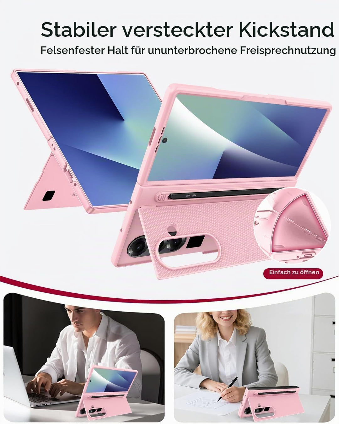 Miimall Kompatibel mit Samsung Galaxy Z Fold 7 Hülle mit S-Pen &amp; Stifthalter, [HD Displayschutz] Ult