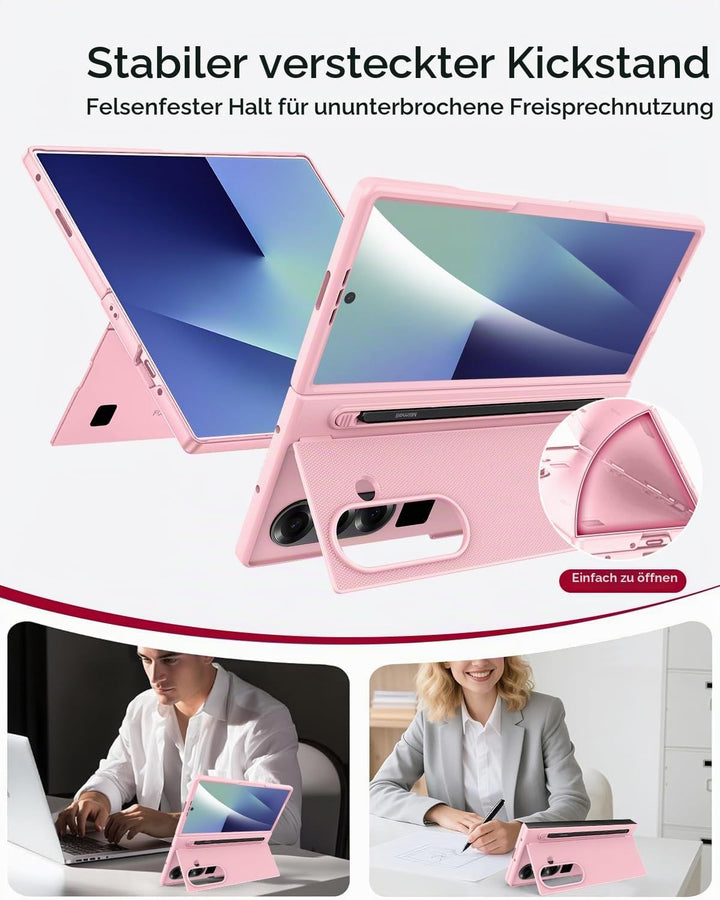 Miimall Kompatibel mit Samsung Galaxy Z Fold 7 Hülle mit S-Pen &amp; Stifthalter, [HD Displayschutz] Ult