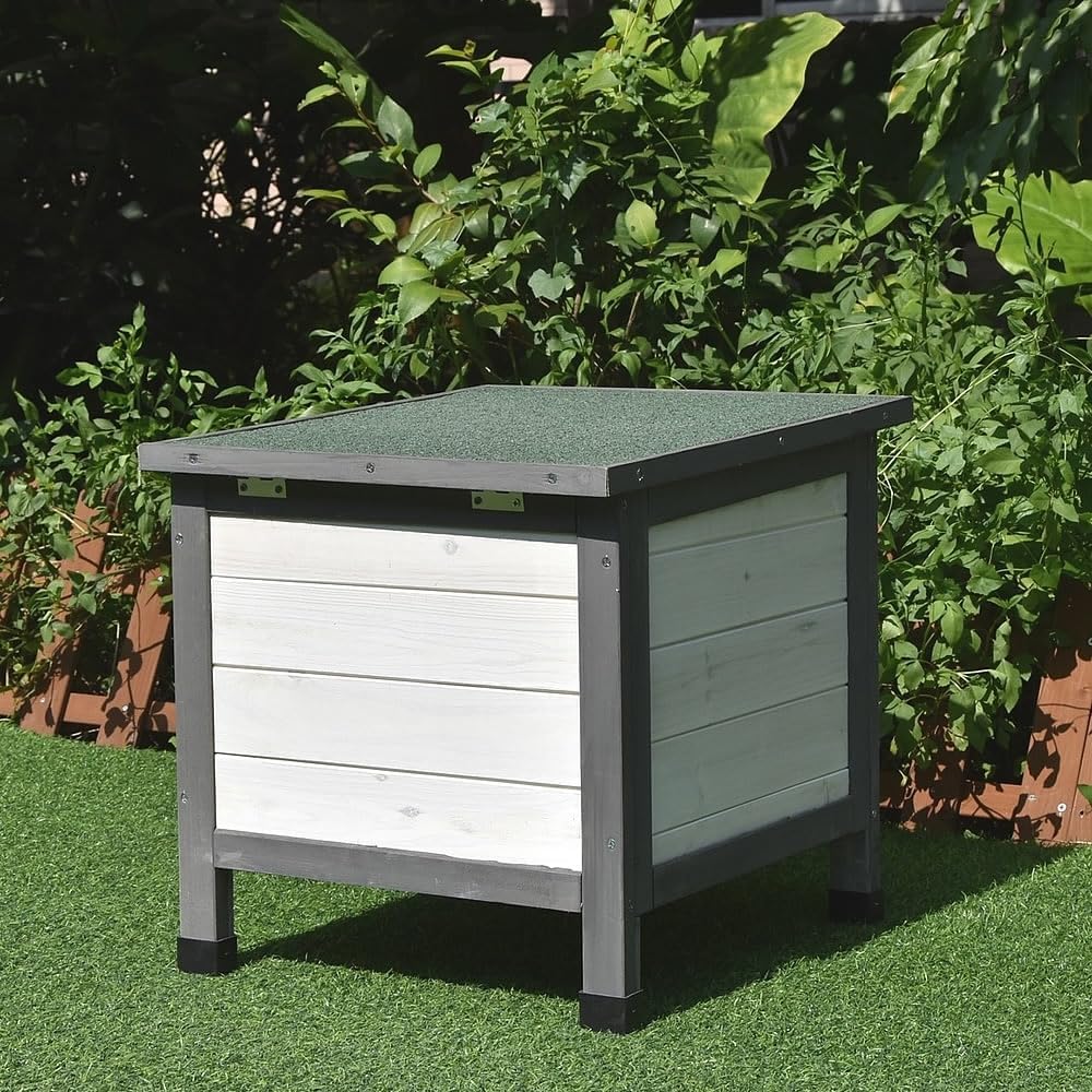 Melko Igelhaus Winterfest mit Boden und wetterfesten Dach Häuschen für Igel mit klappbarem Deckel 50