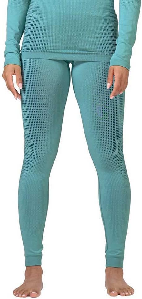 Odlo Damen Funktionsunterwäsche Lange Hose Performance WARM ECO XL Blue Wing Teal - Polynya, XL Blue