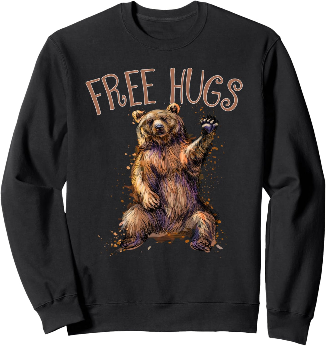 Free Bear Hugs Cute Outdoor Naturfreundlicher Grizzly Sweatshirt