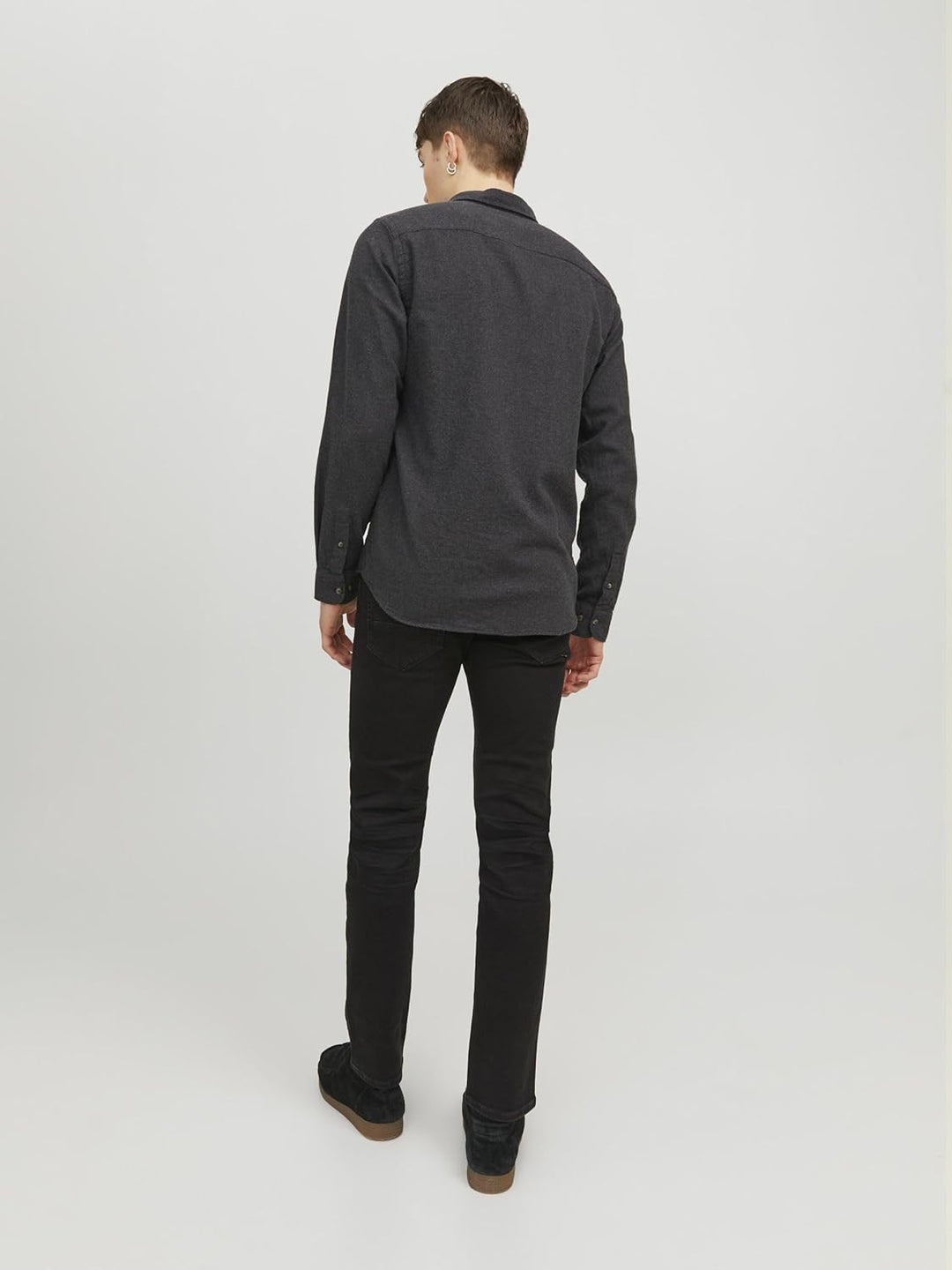 JACK &amp; JONES Male Hemd Slim Fit Hemd XL Dark Grey Melange, XL Dark Grey Melange
