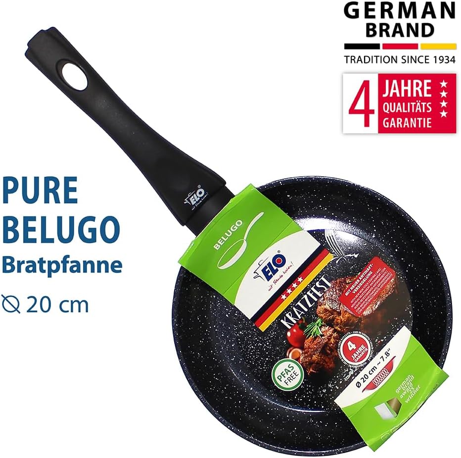 ELO Belugo Pfanne 20 cm aus geschmiedetem Aluminium – Hochwertige Antihaft Pfanne PFAS frei mit ELOD
