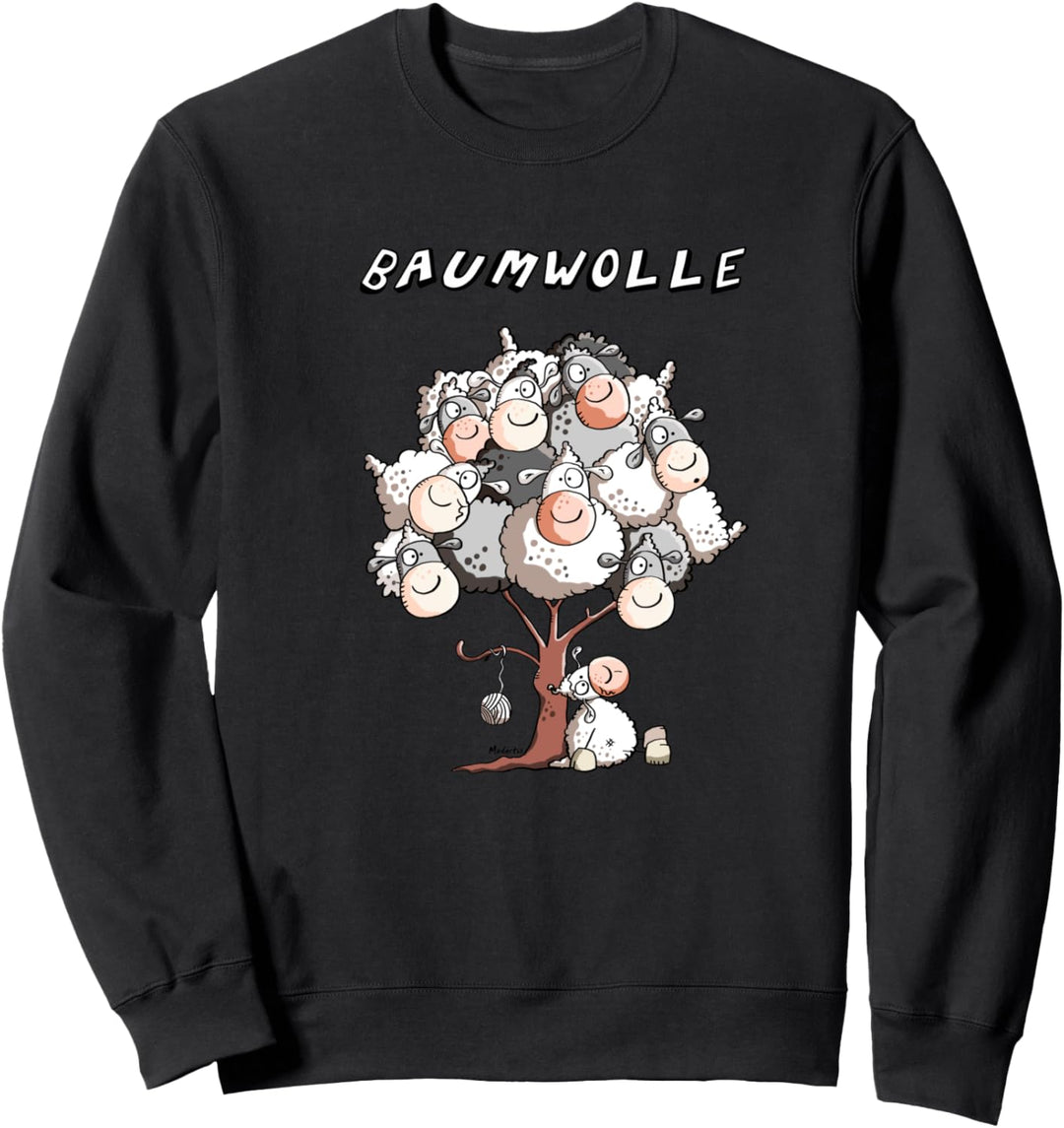 Baumwolle Schafe I Schaf Wortspiel I Stricken Wolle Fun Sweatshirt