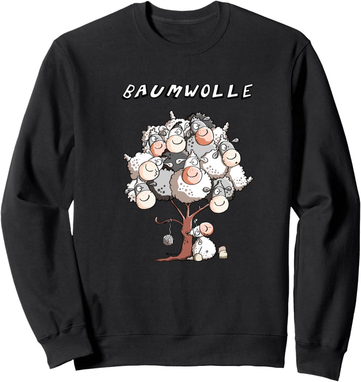 Baumwolle Schafe I Schaf Wortspiel I Stricken Wolle Fun Sweatshirt