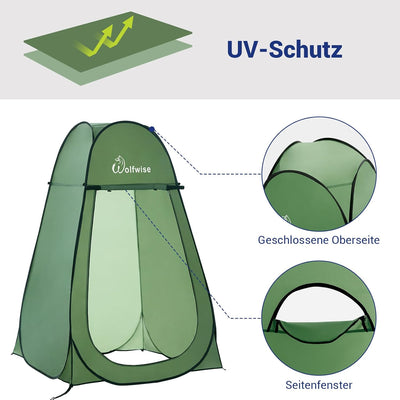 Wolfwise Pop up Toilettenzelt Umkleidezelt, Camping Duschzelt Outdoor Mobile Toilette Umkleidekabine