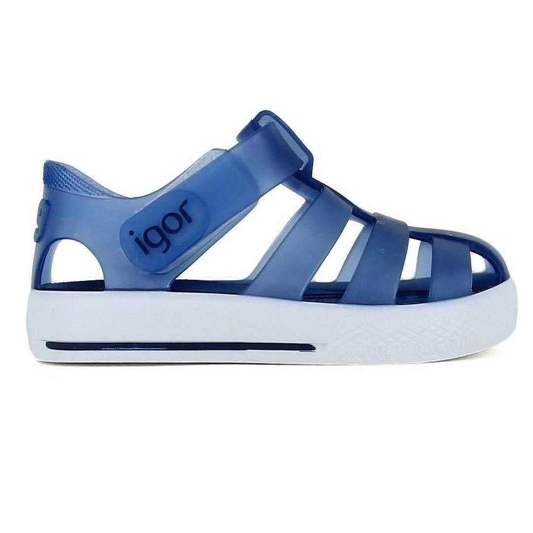 Unbekannt Mädchen Star Riemchensandalen, Marineblau Transparent