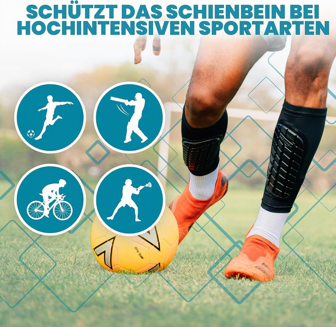 Bodyprox Fussball-Schienbeinschoner für Männer, Frauen und Jugendliche M Schwarz, M Schwarz