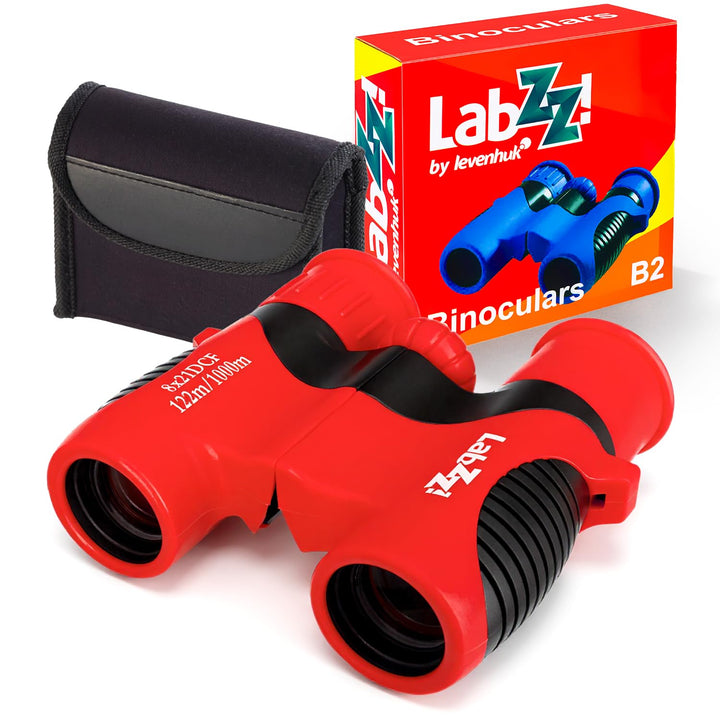Levenhuk LabZZ B2 Red Berry Kompakt-Fernglas für Kinder, Farbe Rot, Red Berry