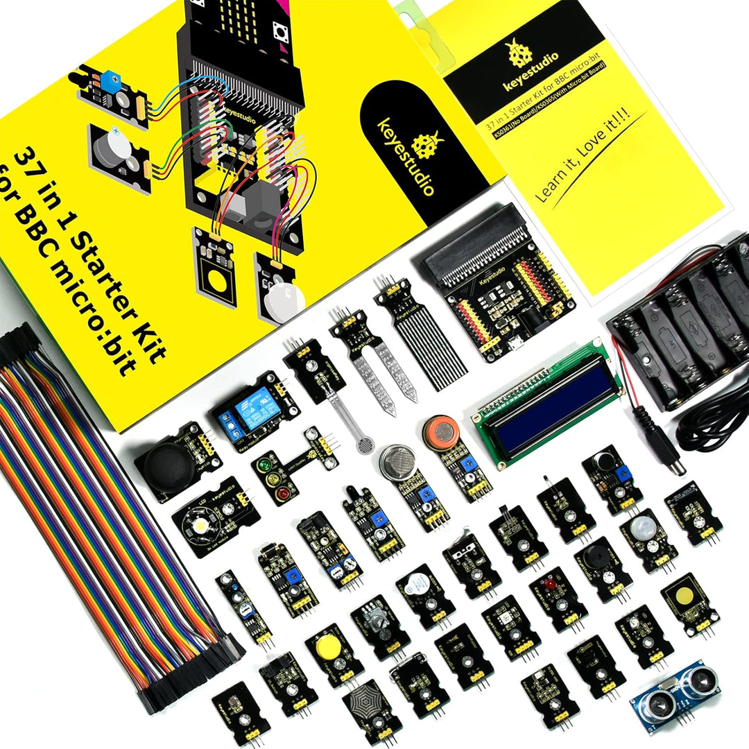 KEYESTUDIO BBC Micro:bit V2 37 In 1 Sensor Starto Kit | Microcontroller Starter Kit mit Microbit V2.