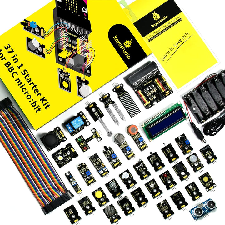 KEYESTUDIO BBC Micro:bit V2 37 In 1 Sensor Starto Kit | Microcontroller Starter Kit mit Microbit V2.