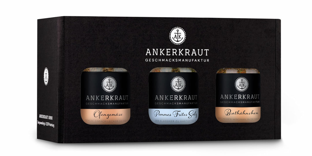 Ankerkraut Airfryer Gewürz-Box, mit Brathähnchen, Pommes Salz und Ofengemüse, mit Heissluftfritteuse