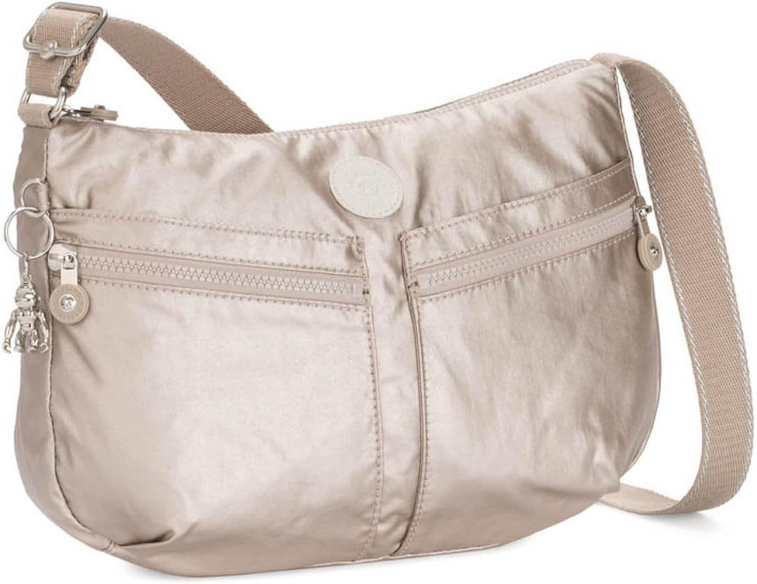 Kipling Damen Kipling Izellah Umh ngetasche mit zwei Fronttaschen, Silber (Metallic Glow), 33x23x12