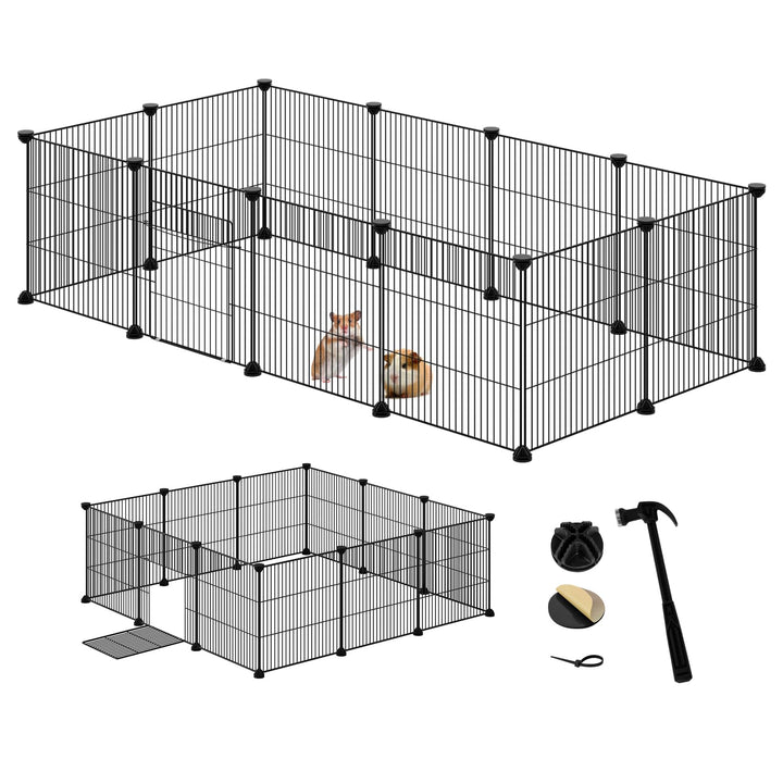 EUGAD Freigehege für Kaninchen 36cm hoch Indoor, Freilaufgehege Kaninchen draussen, Meerschweinchen