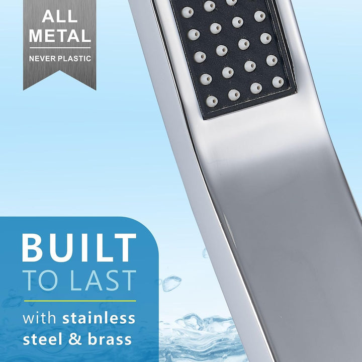 Handbrause Komplett aus Metall, Hochdruck-Duschköpfe von Voolan, Einfache Handbrause aus Chrom mit T