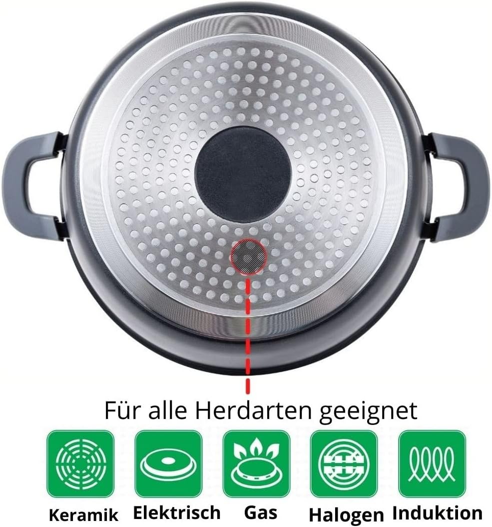 Kochtopf 10 L Suppentopf 32 cm Aluminiumguss Fleischtopf Antihaft Milchtopf Pastatopf Gemüsetopf Sch