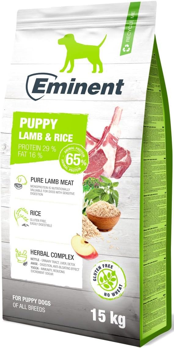 Eminent Puppy Lamb & Rice | Glutenfreies Hundefutter | High Premium Trockenfutter für Welpen, trächt