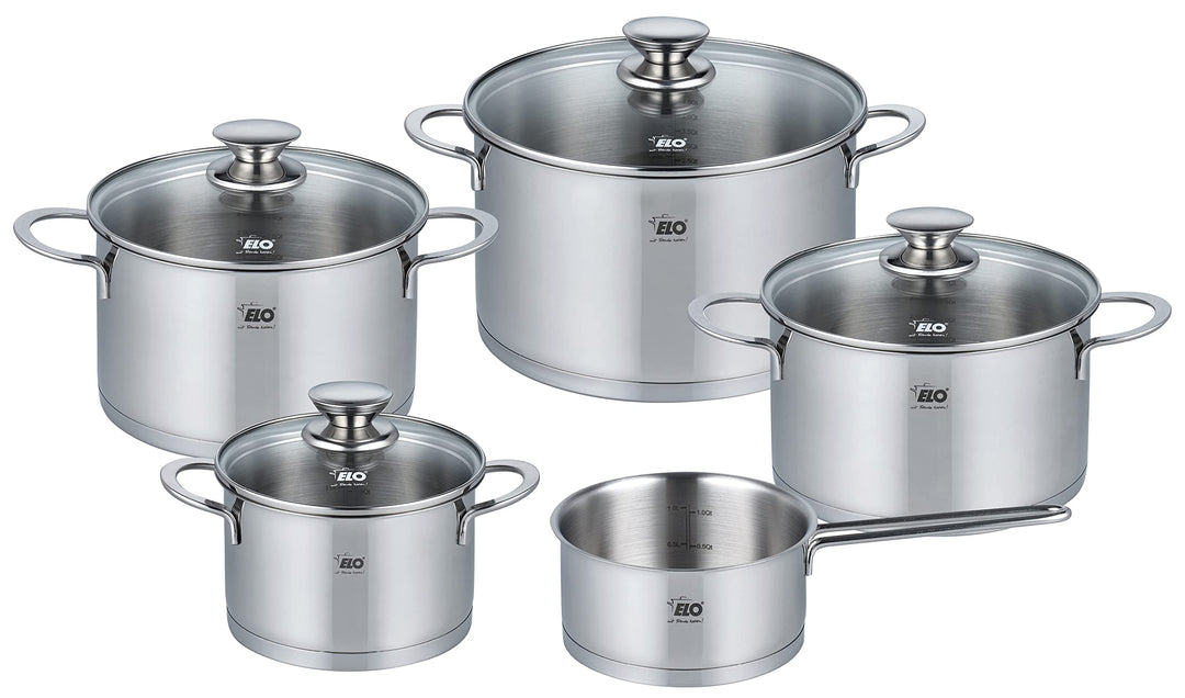 ELO 72596 Topfset Galant 5-tlg, Edelstahl Silber 5 teilig Topfset, 5 teilig Topfset