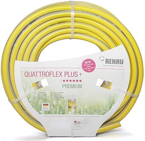 REHAU Gartenschlauch QUATTROFLEX Plus+ 1/2 Zoll 30m: ökologisch unbedenklich, extrem druckfest, gelb