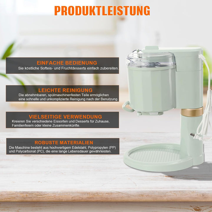 20W Softeismaschine 1L Kitchen Automatic Mini Fruit für Zuhause | Home DIY Kitchen Automatic Mini Fr