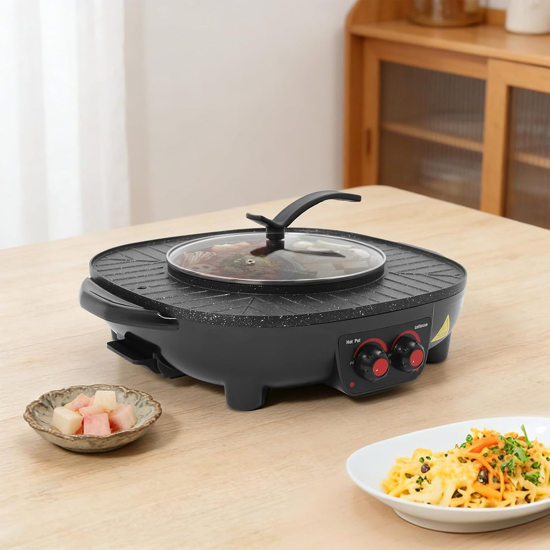 2000W Hot Pot Elektrischer, Electric Hot Pot und grill für 5-6 Personen | Elektrische Multifunktions