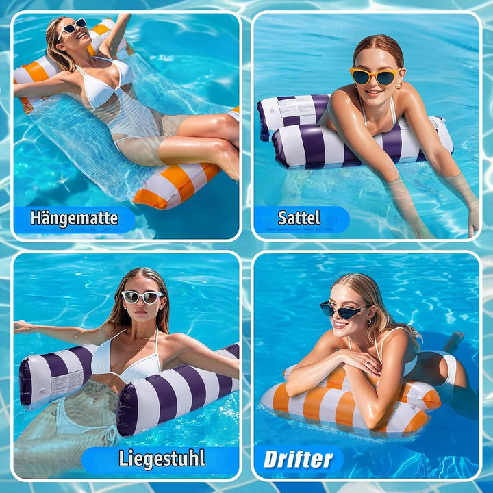 Luftmatratze Pool Zubehör XL, Wasserhängematte, Aufblasbare Pool Spielzeug Luftmatratze Wasser Hänge