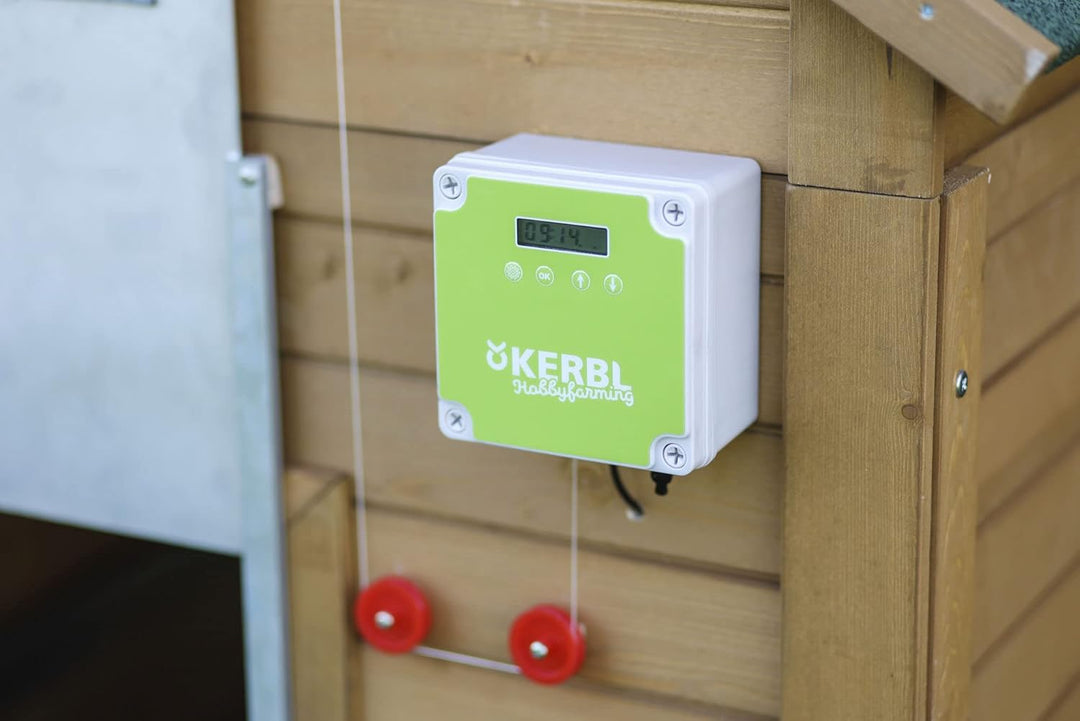 Kerbl 70545 Automatische Hühnertür Set inklusive Schiebetüre, Hühnerklappe Geflügelklappe Geflügelst