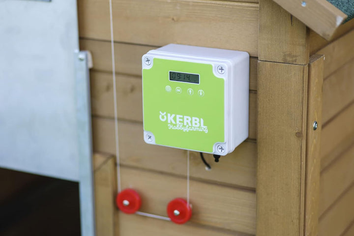 Kerbl 70545 Automatische Hühnertür Set inklusive Schiebetüre, Hühnerklappe Geflügelklappe Geflügelst