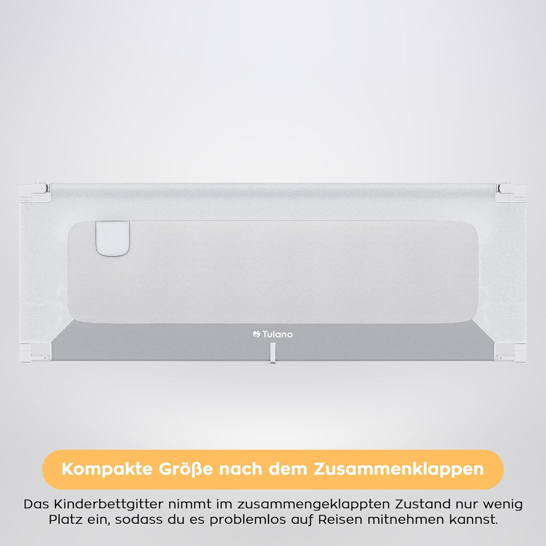 TULANO Cover 40, Bettgitter Kinderbett, Sicherheitsgitter Absenkfunktion, 18-Fach höhenverstellbar,