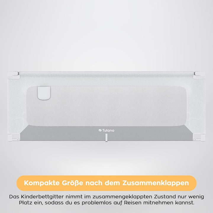 TULANO Cover 40, Bettgitter Kinderbett, Sicherheitsgitter Absenkfunktion, 18-Fach höhenverstellbar,