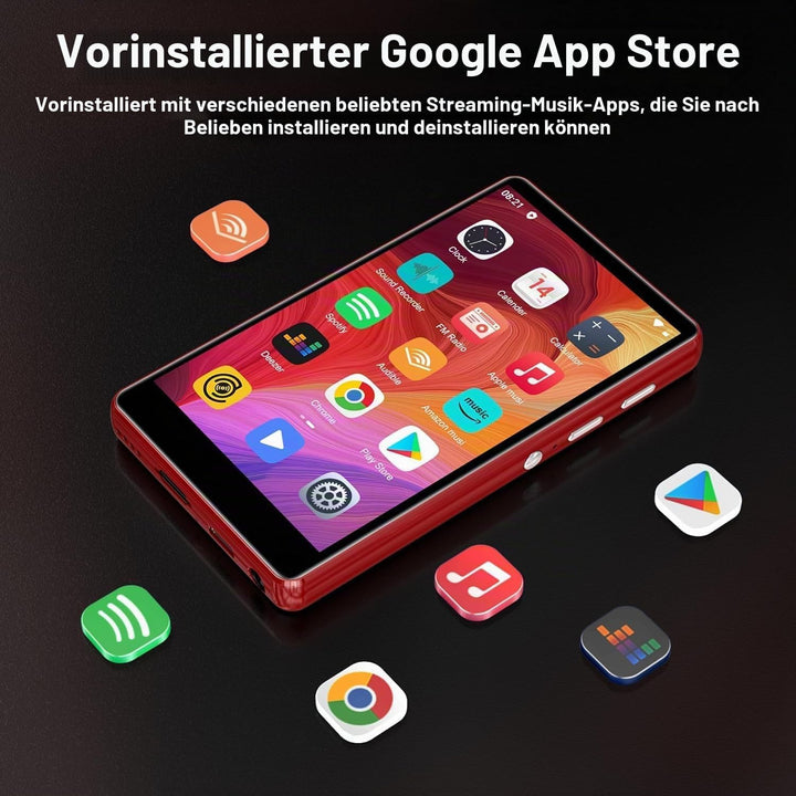 SWOFY 4,0 Zoll Touchscreen MP3 MP4 Player, Bluetooth sowie WiFi, portables Stereogerät, FM Radio, Re