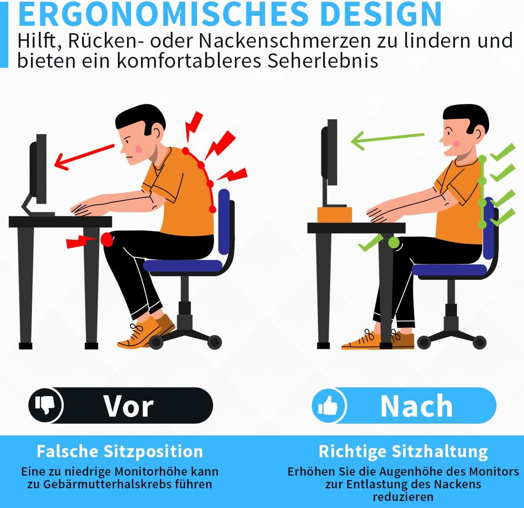 Fleau Home Monitorerhöhung – Laptopständer – Laptoperhöhung – Schreibtisch-Organizer – Bildschirmerh