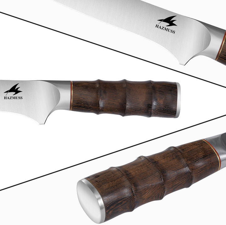 Ausbeinmesser mit Scheide, 14,5 cm, scharfes, flexibles japanisches Filetiermesser aus kohlenstoffre