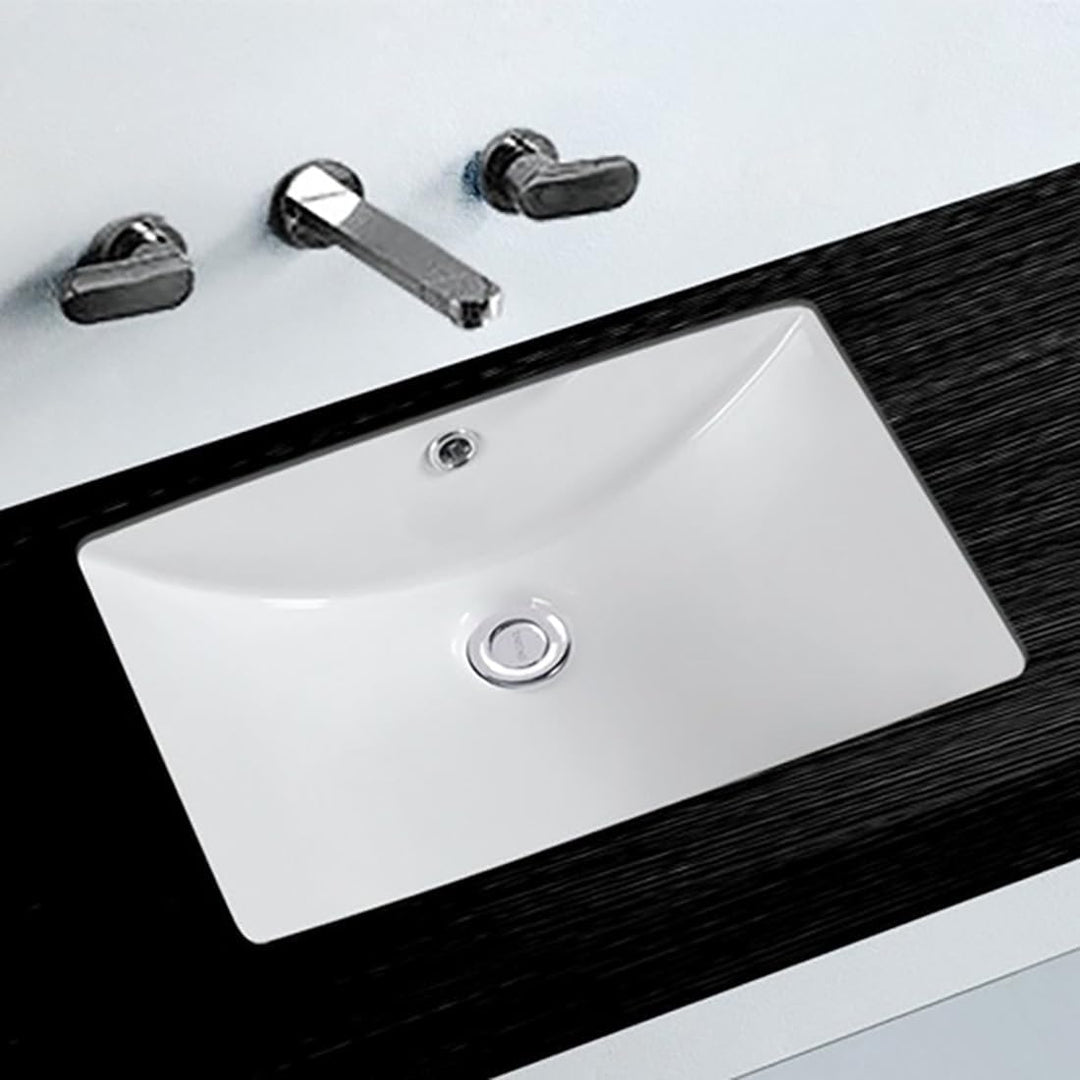 NEG Waschbecken Uno62U (eckig), Unterbau-Waschschale/Einbau-Waschtisch mit flachem Rand und Nano-Bes