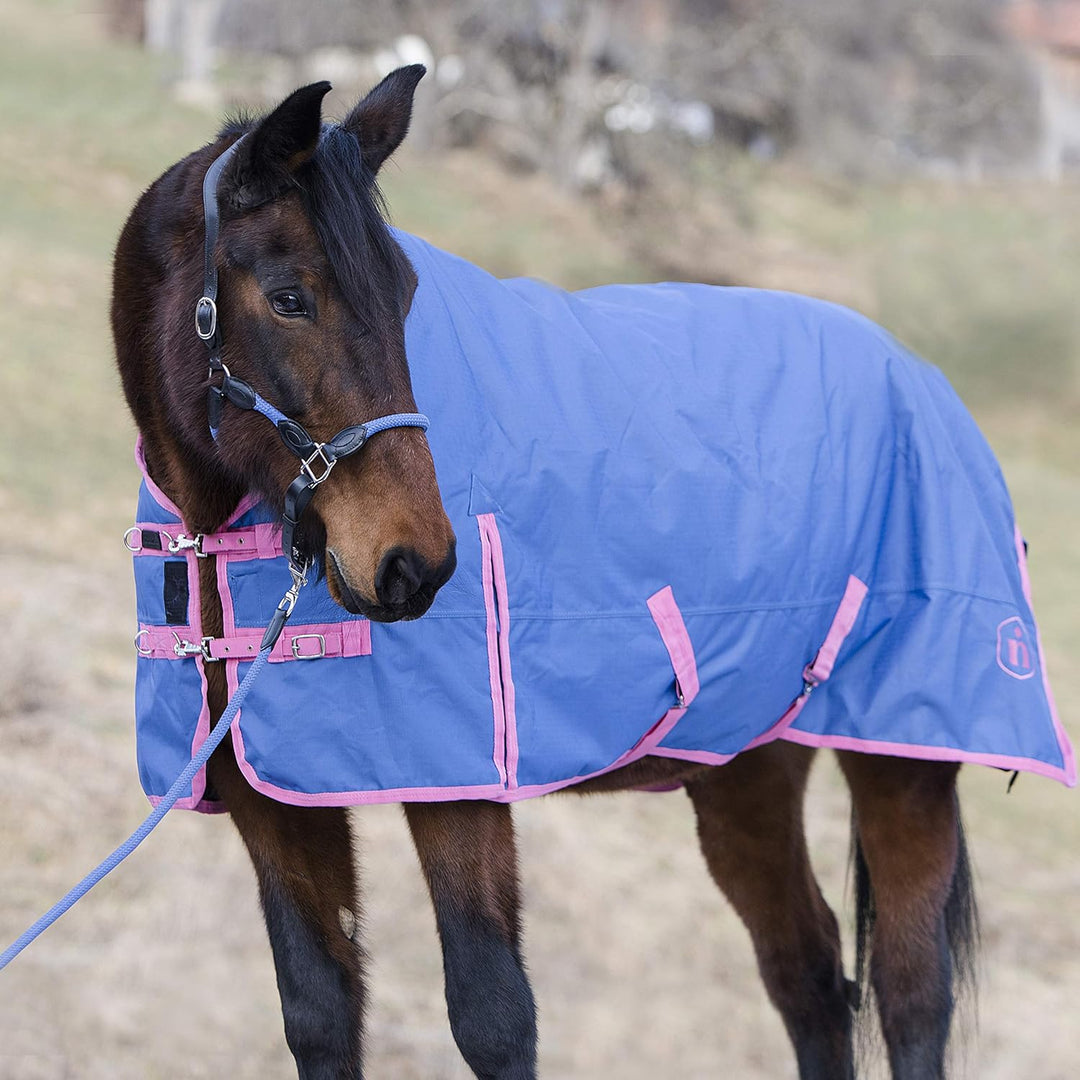 indira Seil-Leder-Halfter pro Flex PP-Strick-Echtleder (Pony, Blau 01) Pony Blau 01, Pony Blau 01