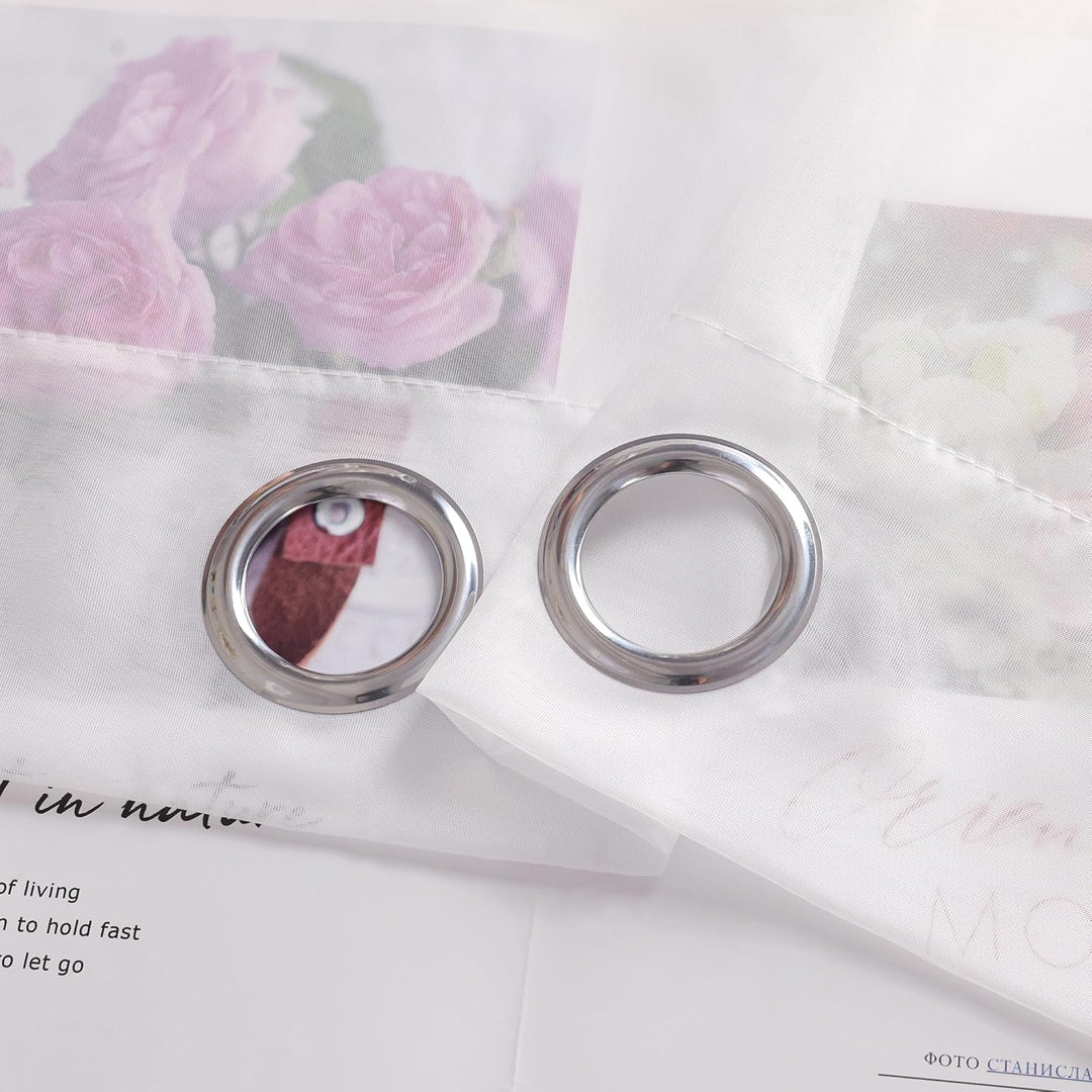 Stores Voile Gardine Schal Transparenter Vorhang mit Satinband Ösen H/B 170/450 cm Weiss H/B: 170/45