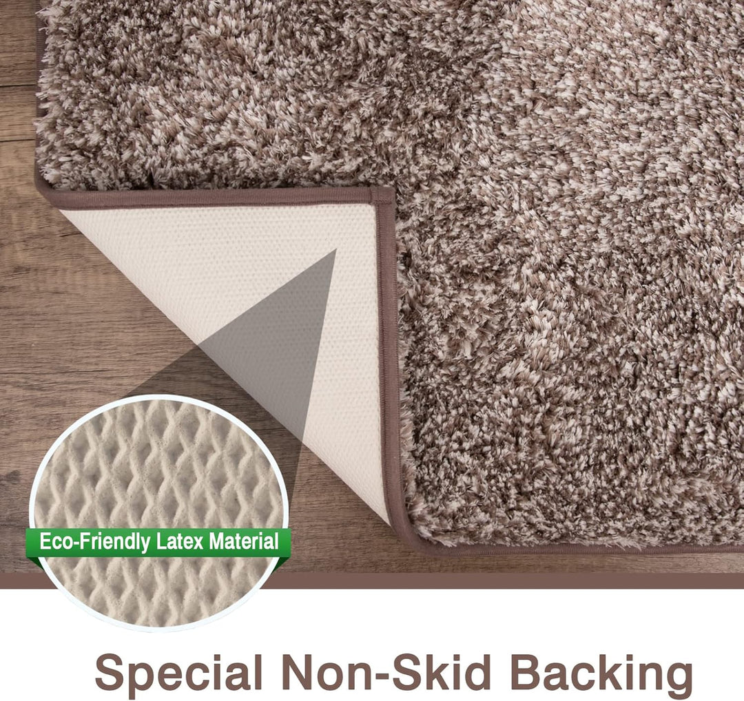 FCSDETAIL rutschfeste, Hochflor Badteppiche, Maschinenwaschbare Badematte, Badvorleger mit Wasserabs
