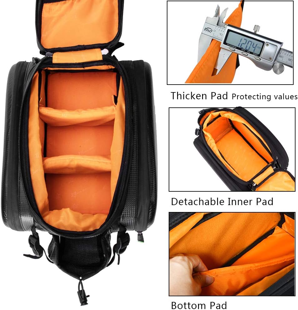 ROCKBROS Fahrrad Gepäckträgertasche wasserdichte Fahrradtasche für Gepäckträger mit Regenschutz 17-3