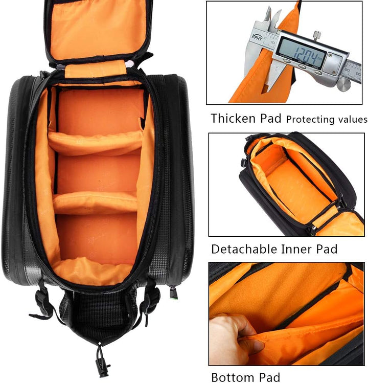 ROCKBROS Fahrrad Gepäckträgertasche wasserdichte Fahrradtasche für Gepäckträger mit Regenschutz 17-3