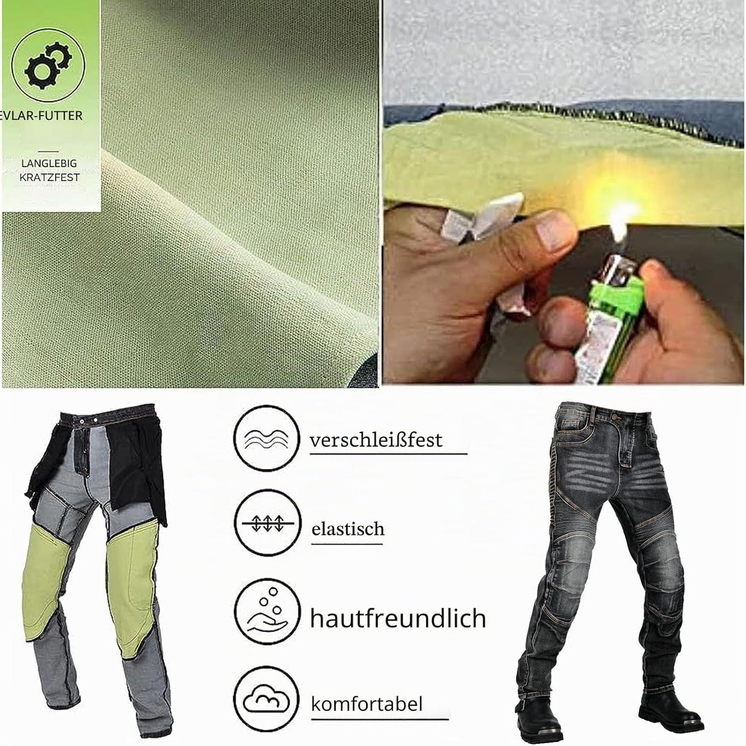 GEBIN Motorradhose Herren, Motorrad Jeans Herren mit Protektoren, Aramidfaser Jeans Herren Motorrad,