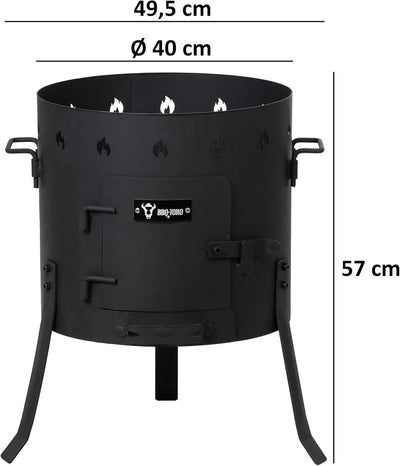 BBQ-Toro Kazan Ofen Ø 40 cm | Gulaschkessel, Feuerkessel, Outdoor Ofen, Untersetzer | Feuer-Ofen, Ei