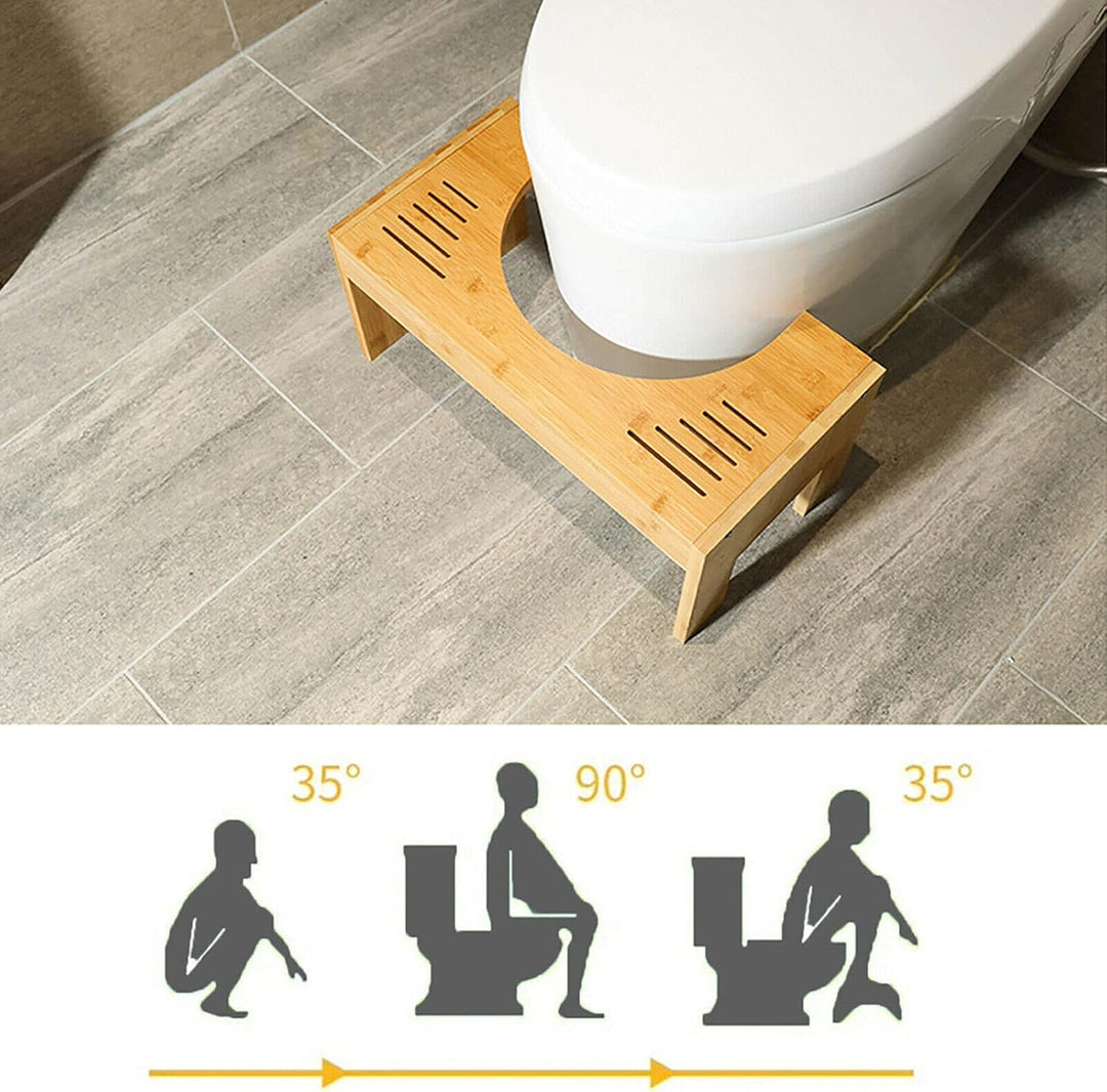 Toilettenhocker aus Bambus, WC Hocker Fusshocker Kinder Toilettenhilfe Höhenverstellbar 7-9in Tritth