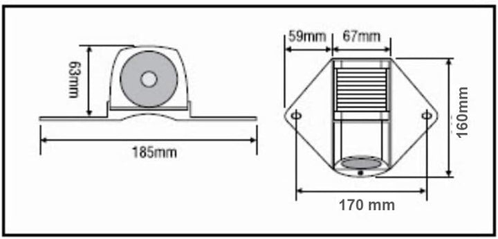 Mastleuchte Decksbeleuchtung 18,5 * 16,5 cm